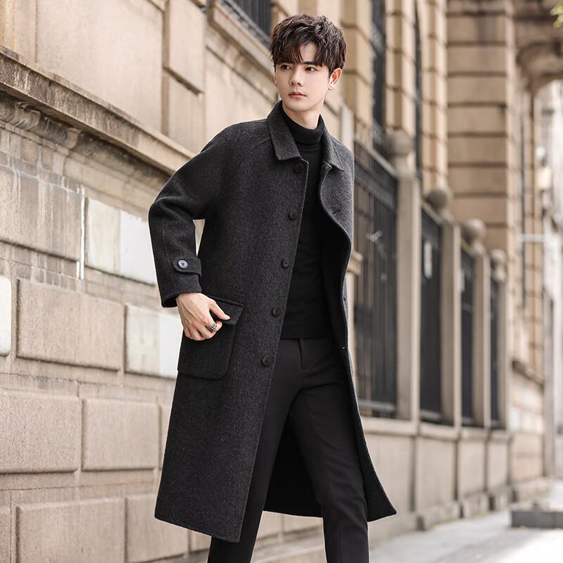 Firstview Men's Double-faced Wool Mid-Length Coat