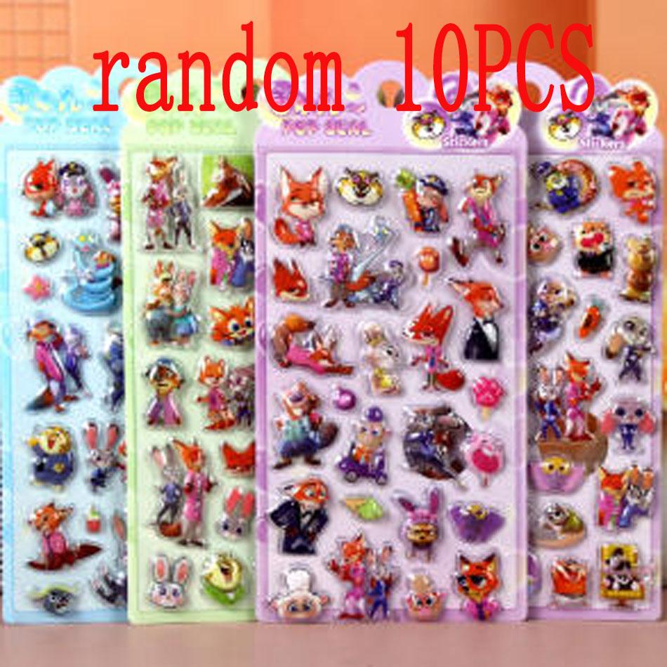 Zootopia 2 3D Jelly Sticker Disneys Gary Judith Nick Anime Stationery Kids Notebook Crystal Paster Decoration Children Toys Gift
