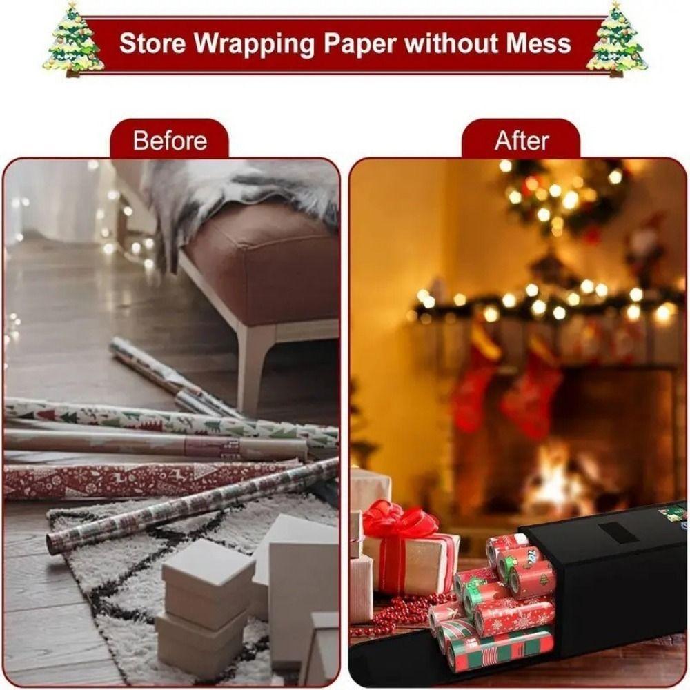 Oxford Cloth Wrapping Paper Organizer Side Pocket Large Capacity Gift Wrapping Roll Organizer Waterproof with Handle