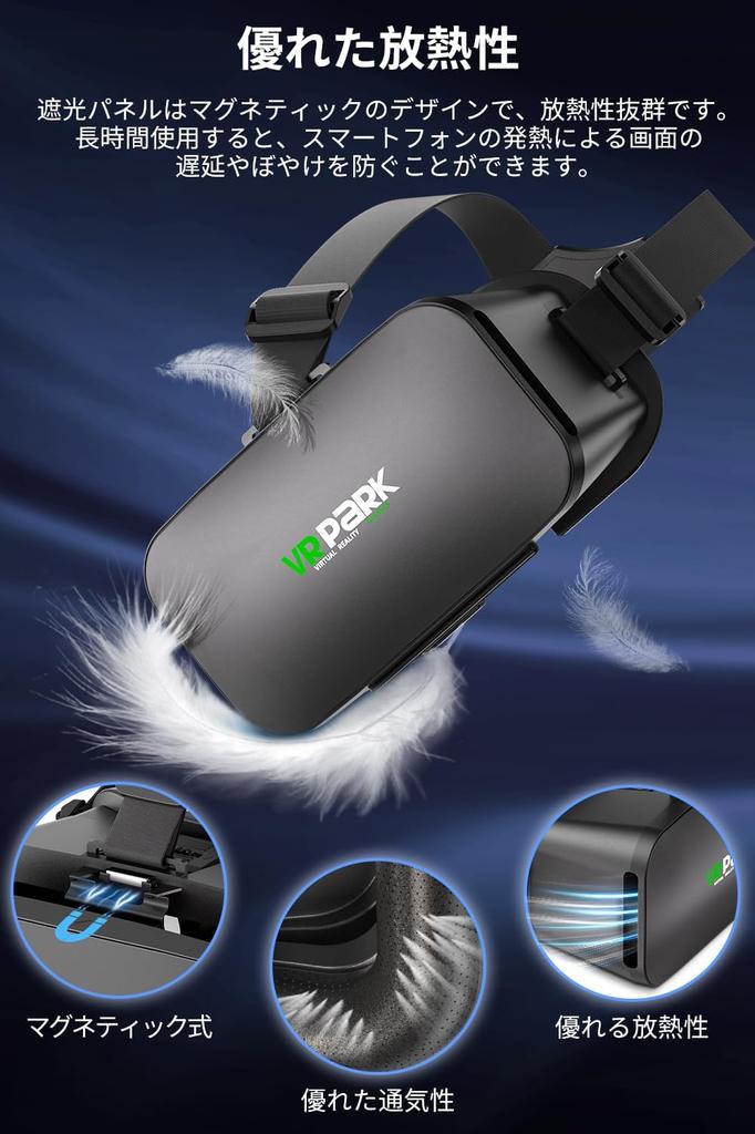 Binoa VR-Brille für Betrachtungswinkel Abdeckung Schutz Lichtleck 3D 1080P Asphärische Gläser Blaues Licht Einstellbare Brennweite Pupillenabstand Gute Wärme