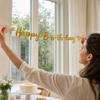 Gold Butterfly Birthday - Birthday Party Decoration Garland