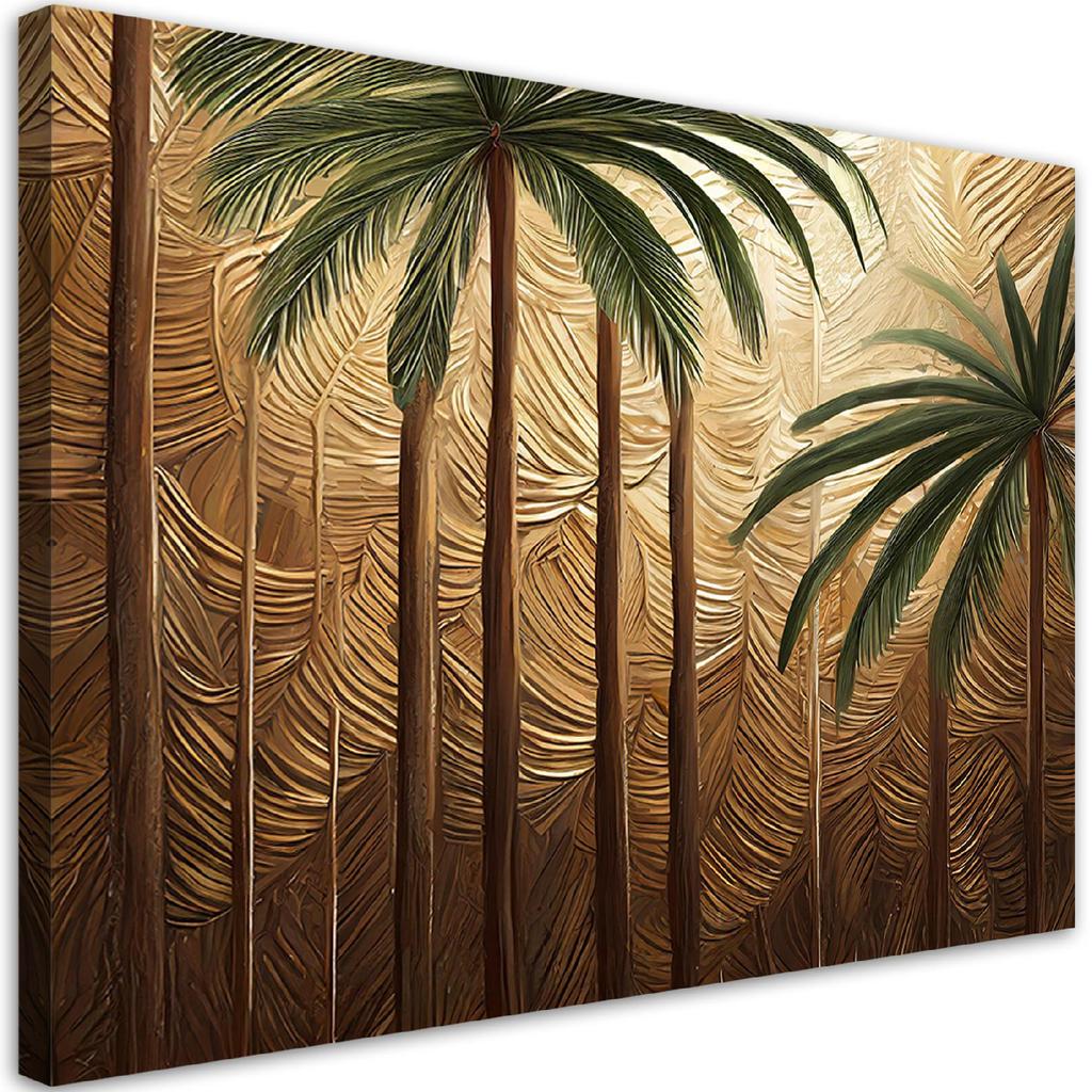 Canvas Print, Palm Tree Gold Abstract