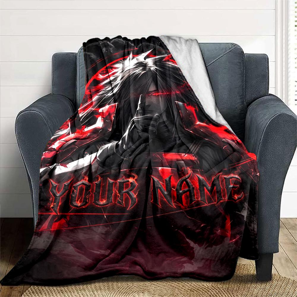 Naruto Charakter Personalisierte Namensdecke Kuscheldecke Personalisierte Decke Warme Dekoration für Büro Wohnzimmer Meeresblick Wohnzimmer für Alle Anlässe