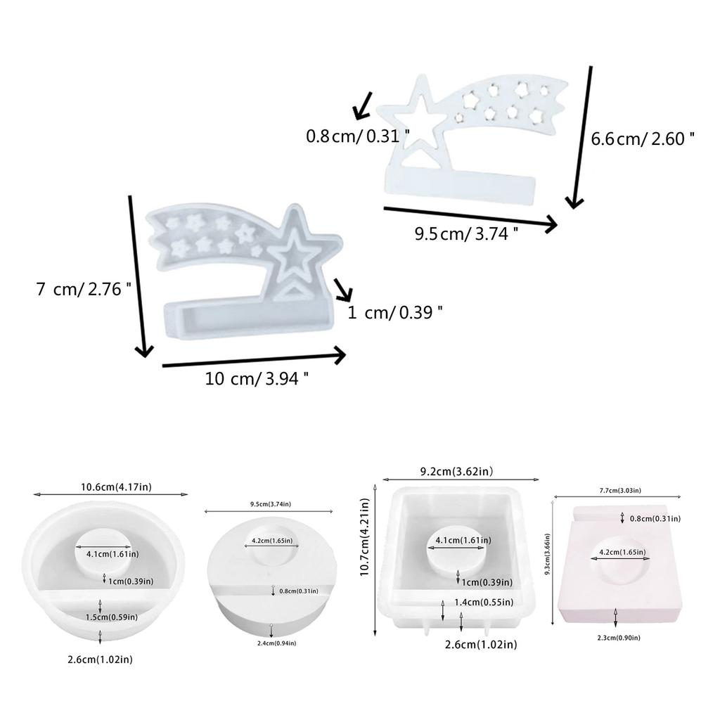 Star House Candlestick Plaster Silicone Mold Candle Holder Concrete Cement Mold DIY Handmade Resin Craft Home Decoration
