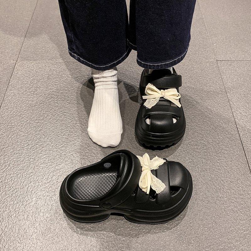 Fashion Butterfly-Knot Slippers Soft Cover Toe Shoes Woman 2025 Luxury Slides Comfort Rubber Designer Sweet Casual Butterfly-knot Scanda