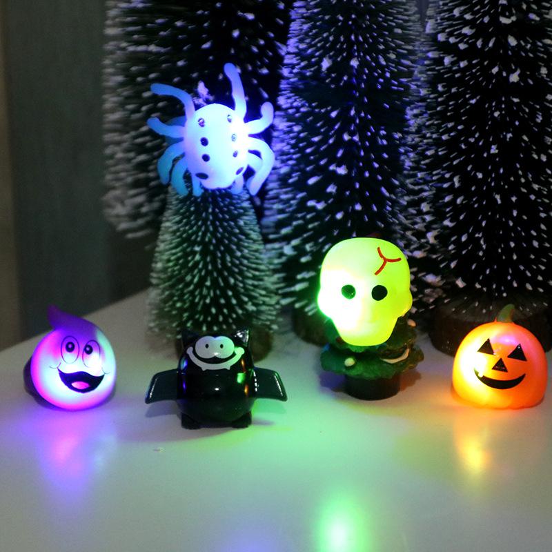 Halloween Luminous Finger Lights & Pumpkin Bat Rings for Kids