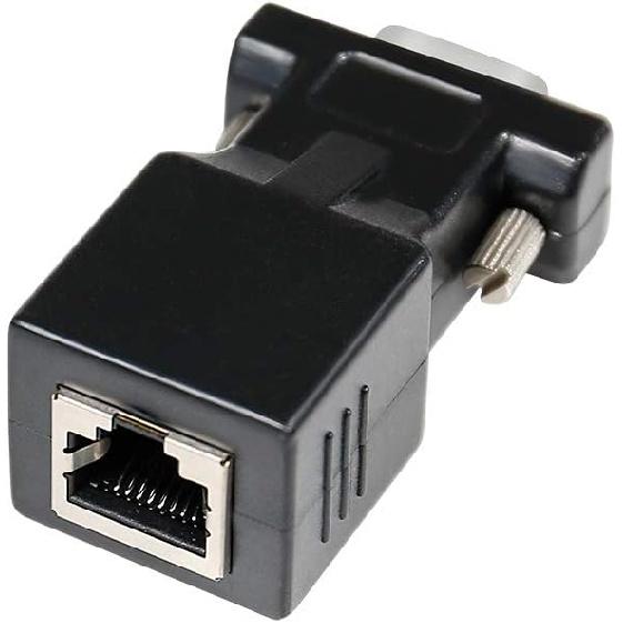 DTECH DB9 To RJ45 Serial Adapter RS232 Male To RJ-45 Female Ethernet Converter Compatible with Standard 9 Pin RS-232 Devices