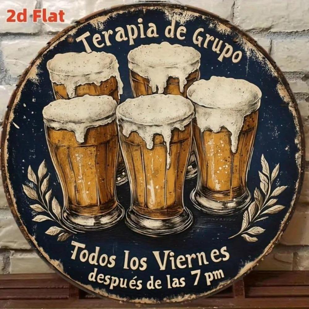 Vintage Bier Blechschild Spanische Kneipen Deko Aluminium Wandplakette Retro Man Cave Bar Kunst