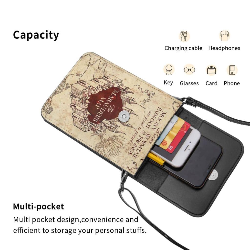 Harry Potter Genuine Leather Smartphone Shoulder Mini Pouch for Women and Popular 19cm High x Wide x 1cm Thick [JMI] Pouch, Bag, Slim, Men,