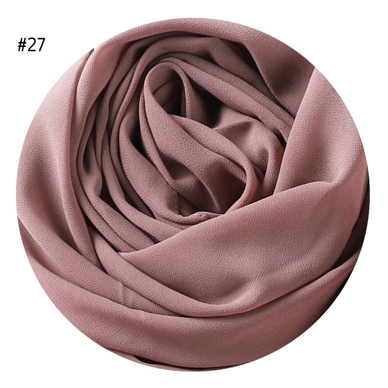 175X70Cm  High Quality Malaysian Pearl Chiffon Hijab Bundles Solid Color Scarves Head Scarf For Muslim Woman 73 Colors
