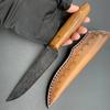 5 Inch Utility Knife With Cover 67 Layer Damascus Steel Blade Wood Handle Sharp Chef Cleaver Paring Kitchen Knives Cooking Tools