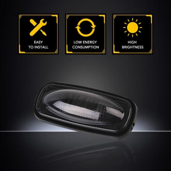 4X For 2003-2018 Dodge RAM 2500 Dually Smoked Bed LED Fender Side Marker Lights