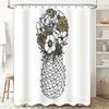 Floral Shower Curtain Botanical Bathroom Decor Nature Patterned Fabric Liner Vintage Farmhouse Style Washable Waterproof Home Te