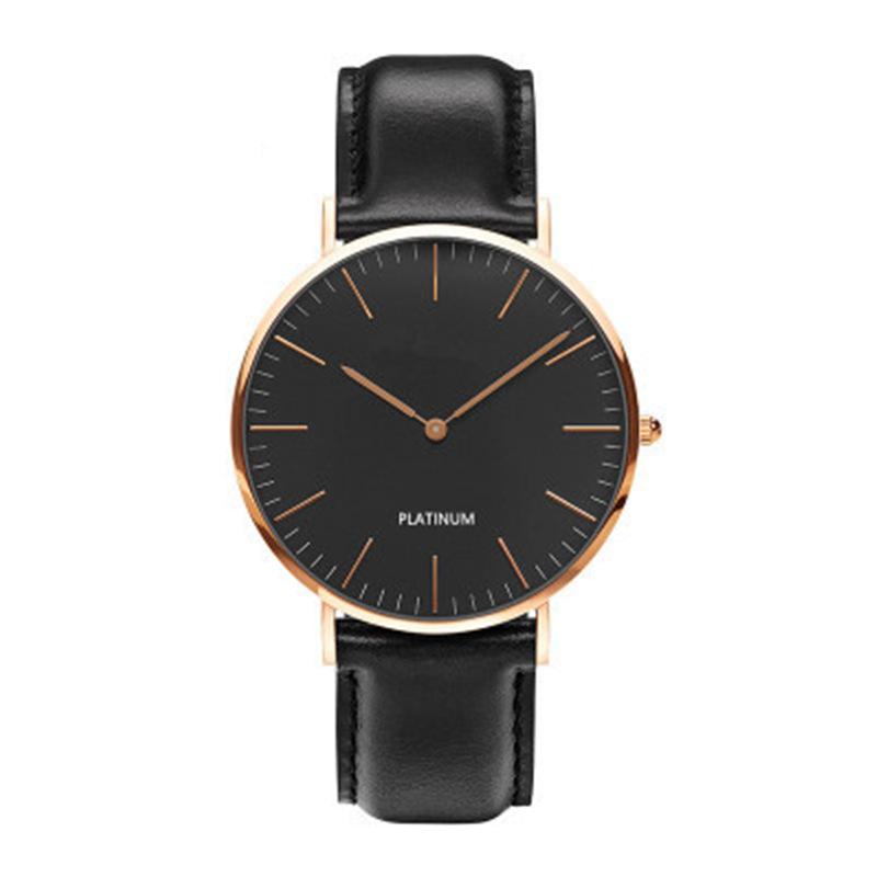 Classic simple thin large dial watch two-pin color matching nylon canvas with quartz watch men's and women's leisure watch