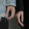 Eleganter Verstellbarer Ring mit Matter Textur für Damen Stilvolles Minimalistisches Geometrisches Design 2023 Neuankömmling