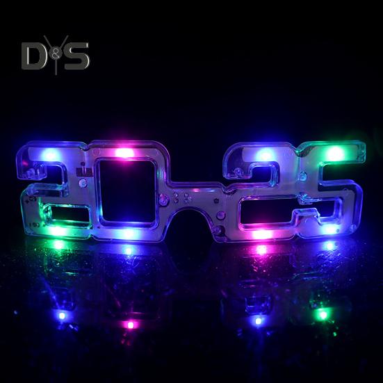 New Year Party LED Light Up Glasses 2025 Number Luminous Glasses 3 Lighting Modes Cosplay Birthday Party Photo Prop