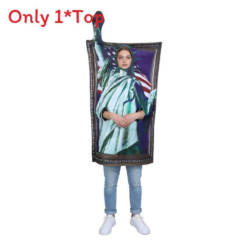 Halloween Cosplay Costume Sponge Suit With Statue Of Liberty Frame For Adult And Kids Party