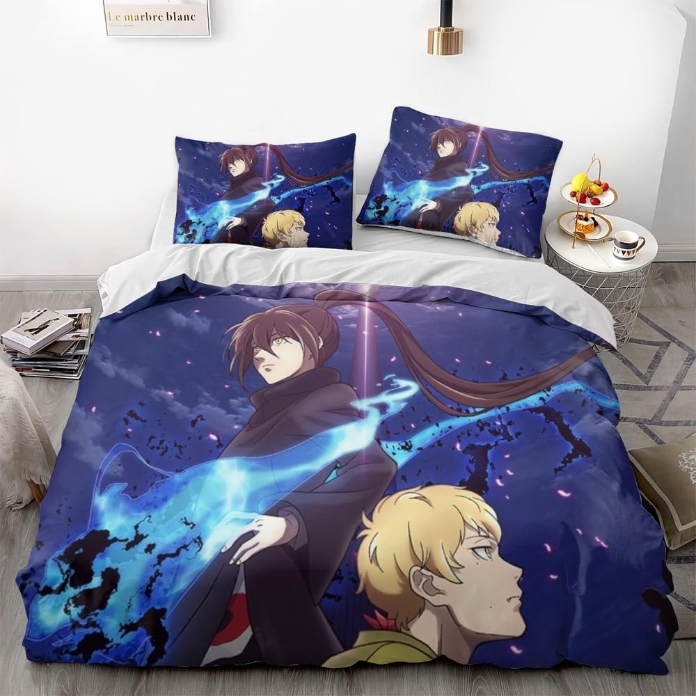 Anime Style Duvet Cover 2/3-Piece Set, Adventure Fantasy Theme Bedding Set, 1 Duvet Cover + 1/2 Pillow Cases For Double Beds