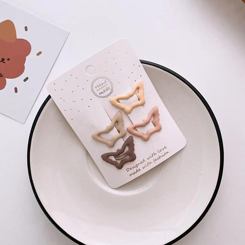 4 sztuk/worek nowy beżowy Barrettes dla dzieci dziewczyna moda piękny herbata mleczna kolor spinka do włosów dla dzieci dziewczyna prezent akcesoria do włosów