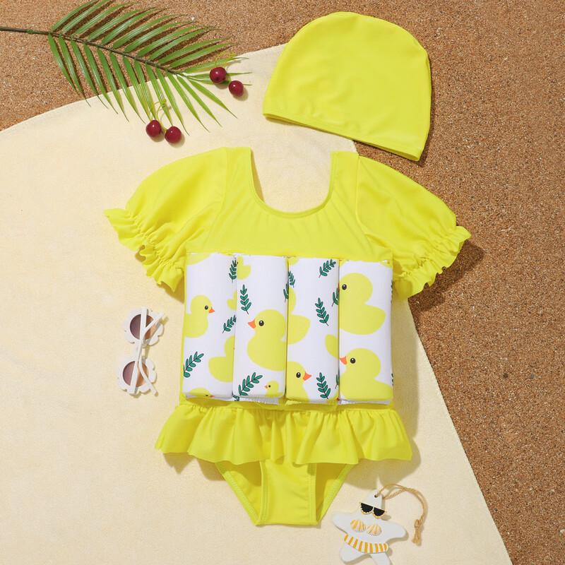 

Girls Little Yellow Duck Split Swimsuit