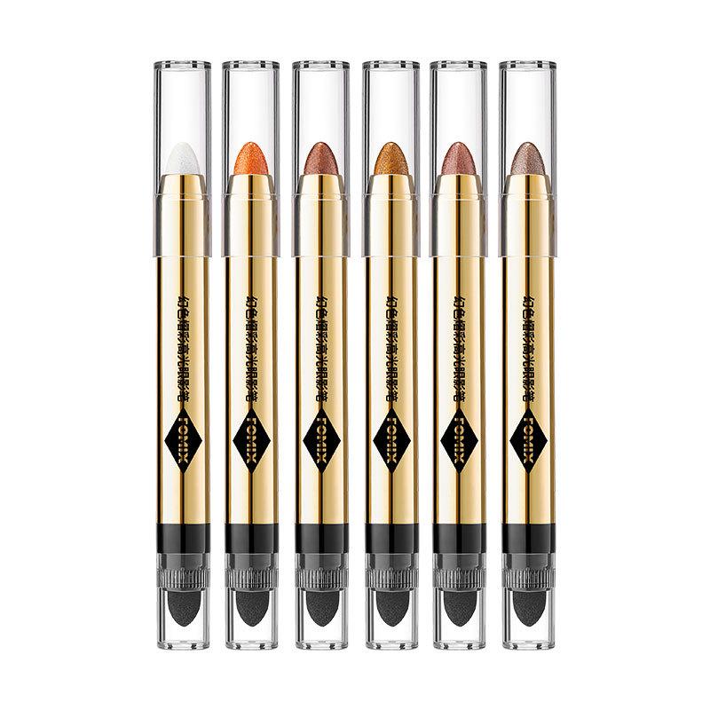 FOMIX Dual-Color Iridescent Eyeshadow Stick: Smudge-Proof, Pearlescent, Brightening, Pigmented Highlighter for Under-Eye and Shadow.