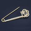Korean Style Gold Rose Rhinestone Brooch Pin for Scarves and Gowns