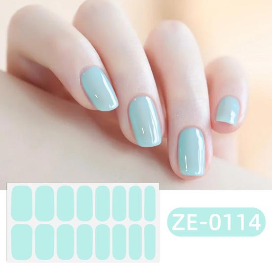 Teilgehärtete Gel-Nagelstreifen mit Feile Einfach aufzutragen Entfernen UV-LED-Licht Erforderlich Klebender Nagelaufkleber Maniküre zu Hause DIY-Nagellack-Wrap