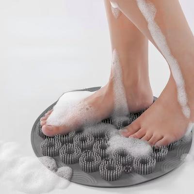 Exfolierande dusch Massageskrapa Badrum Halkfri Badmatta Ryggmassageborste Silikon Fottvätt Kroppsrengöring Badverktyg