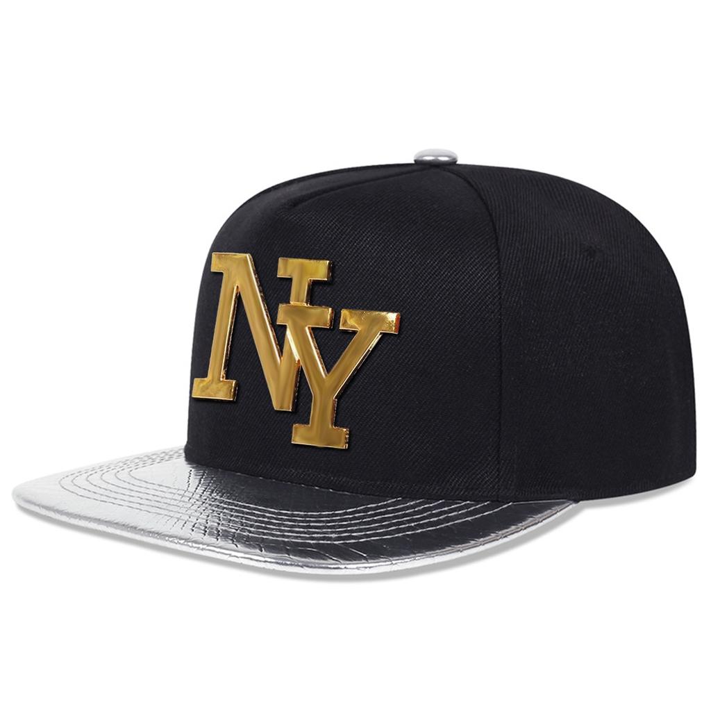 Letter Leather brim Hip Hop Hat Men and Women Baseball Cap Fashionable Flat Top Caps Casual Hats