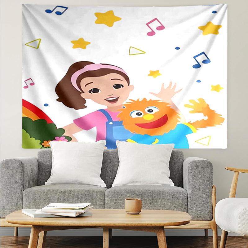 Ms.-Rachel Print Tapestry, Backdrop, Easy Setup, Ideal for Bedroom, Office & Living Room, with Aesthetic Wall Hanging Decor.