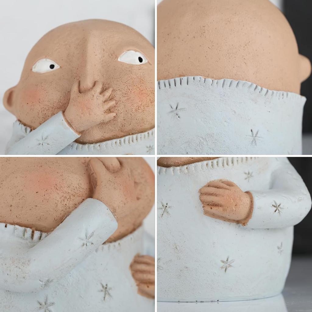 Boy Holding Nose Bathroom Statue - Funny Bathroom Art Signs, Knick Knacks for Shelves, Boy Holding Nose Sculptures and Figurines for Unique Home