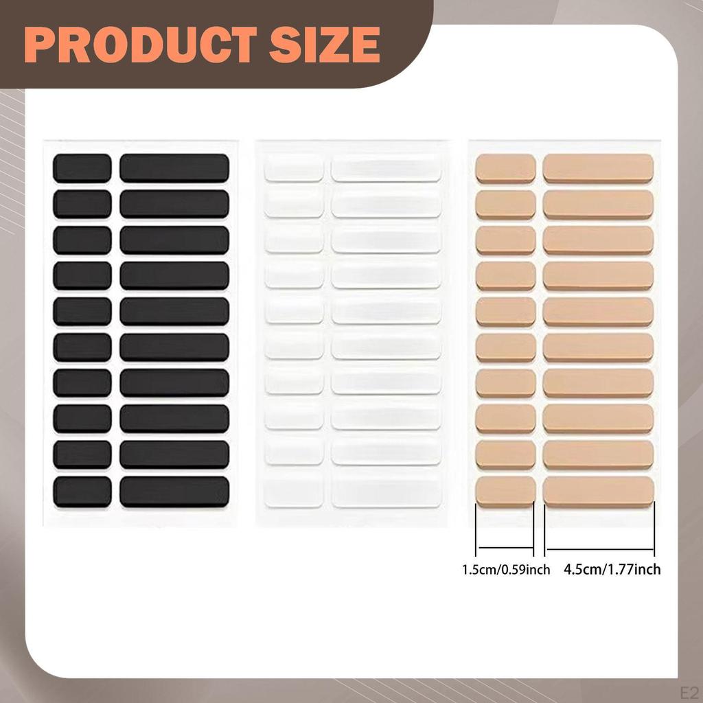 60x Size Adjuster Spacer Strips Self Sticky Backing Comfortable 3 Colors EVA Silicone Sizer Pads