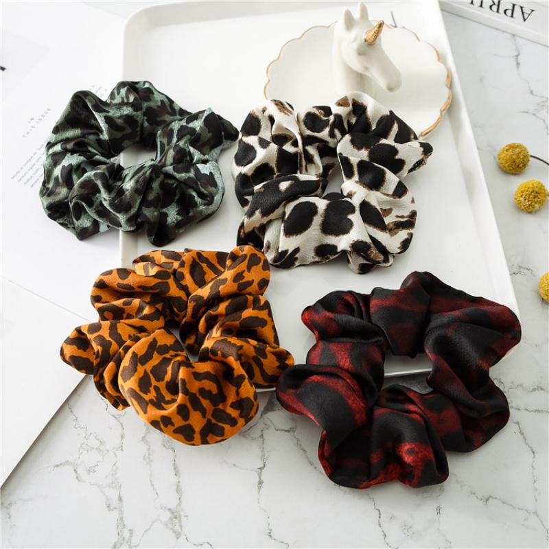 Bold Leopard Animal Print Hair Scrunchies Wild Aesthetic Patterned Hair Ties High Elasticity Urban Fashion Style Headwear