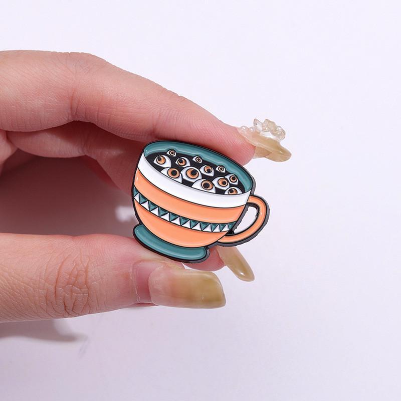 Unique Halloween Skeleton Heart Cup Butterfly Pin Badge For Festive Decoration