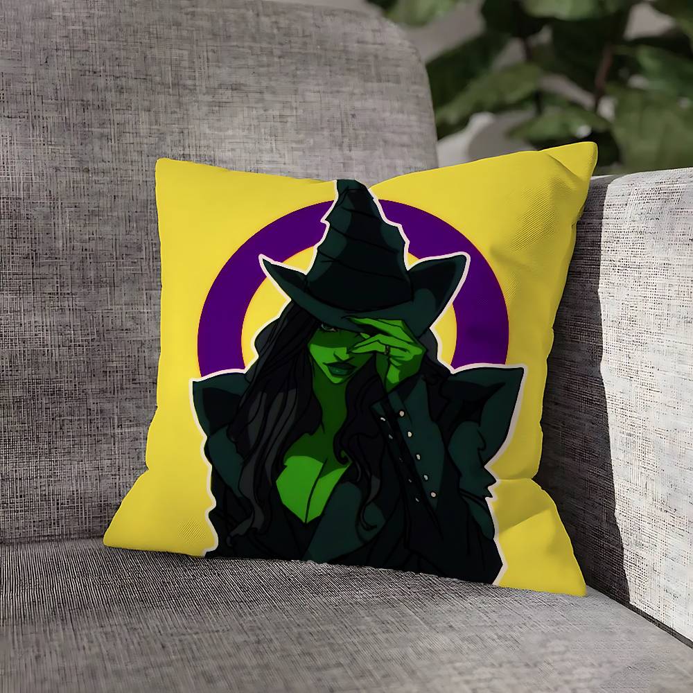 W-WickeES Elphaba G-Glinda Pillow Case For Sofa Decor Car Office Room Printing Cushion Cover Decorations and Protector
