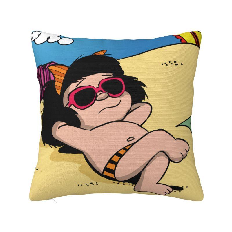 Quino Comic Cartoon Mafalda Throw Pillow Case Cm Home Decoration Cushion Cover Polyester Pillowcase Doublesided Printing