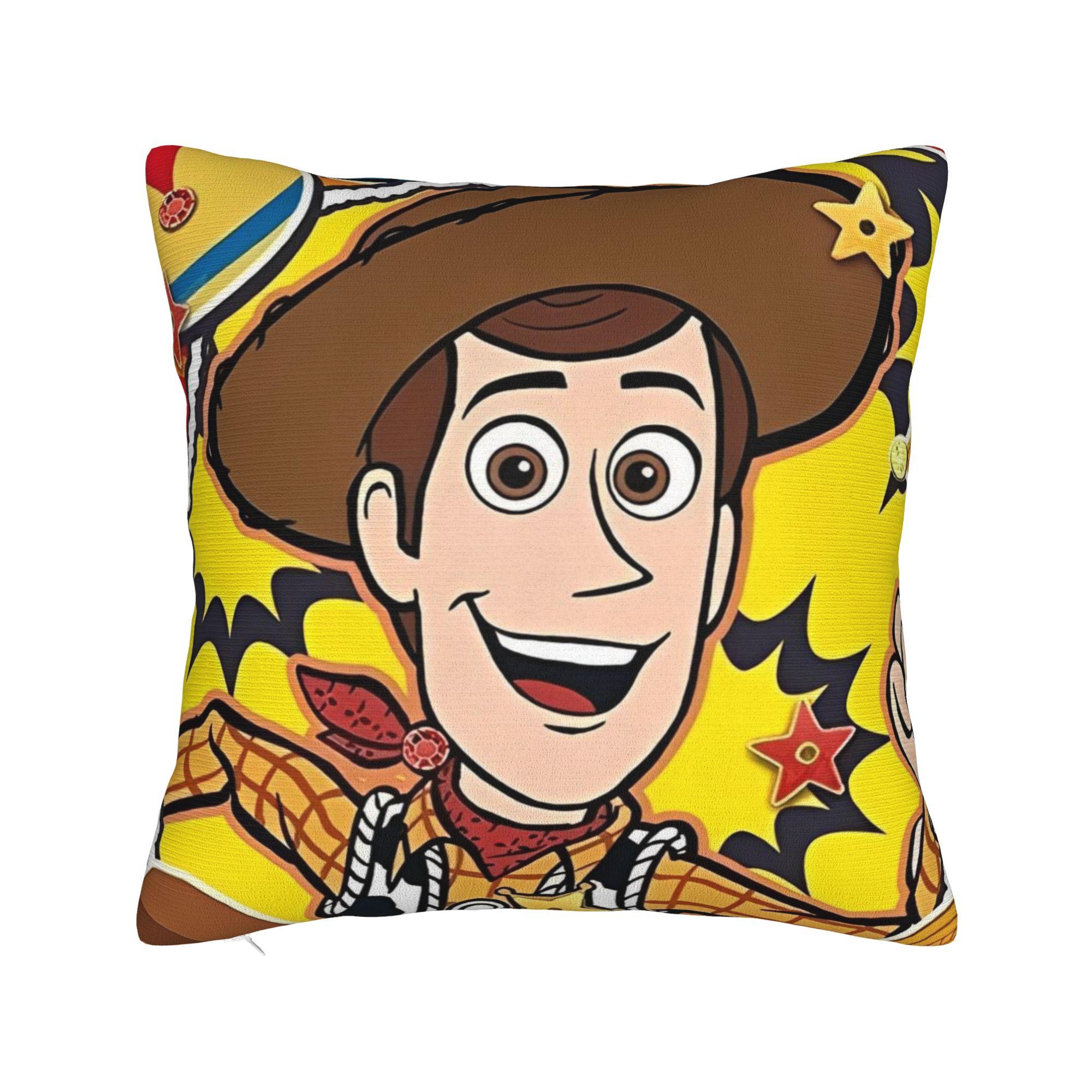

Toy Story Cartoon Movie Christmas Square Pillow Cases Cushion Cover Vintage Zippered Decor Pillowcase for Home 45x45cm 30cmx30cm