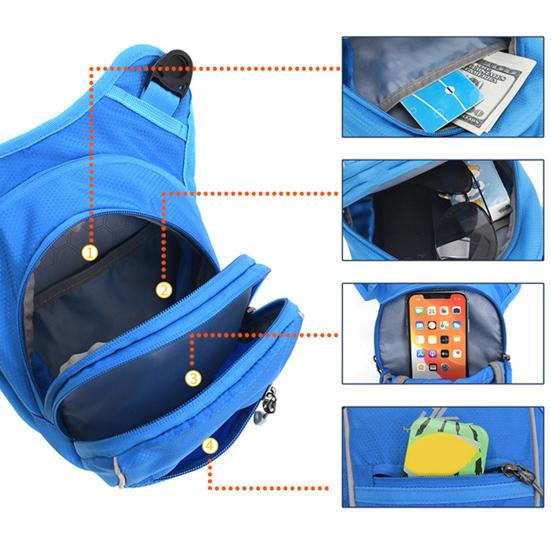 Pánská taška Crossbody Nastavitelný popruh Vodotěsné Multi Kapsy Měkká tkanina Fanny Pack Sports