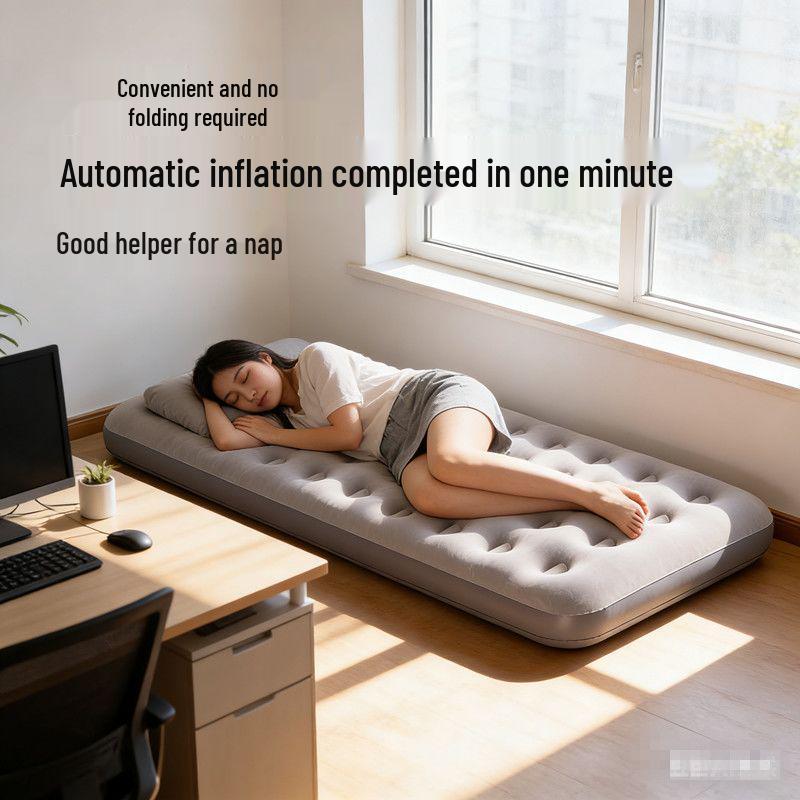 Inflatable Foldable Bed Mat: Portable Air Cushion for Home, Camping, Office, and Outdoor Use.