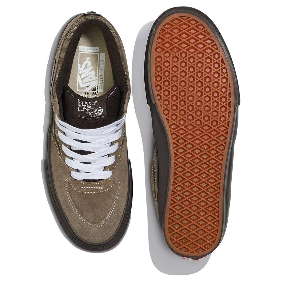 Vans Half Cab Comfortable Versatile Low-Top Skate Shoes Men Sneaker Green Brown VN0A2Z34CMA