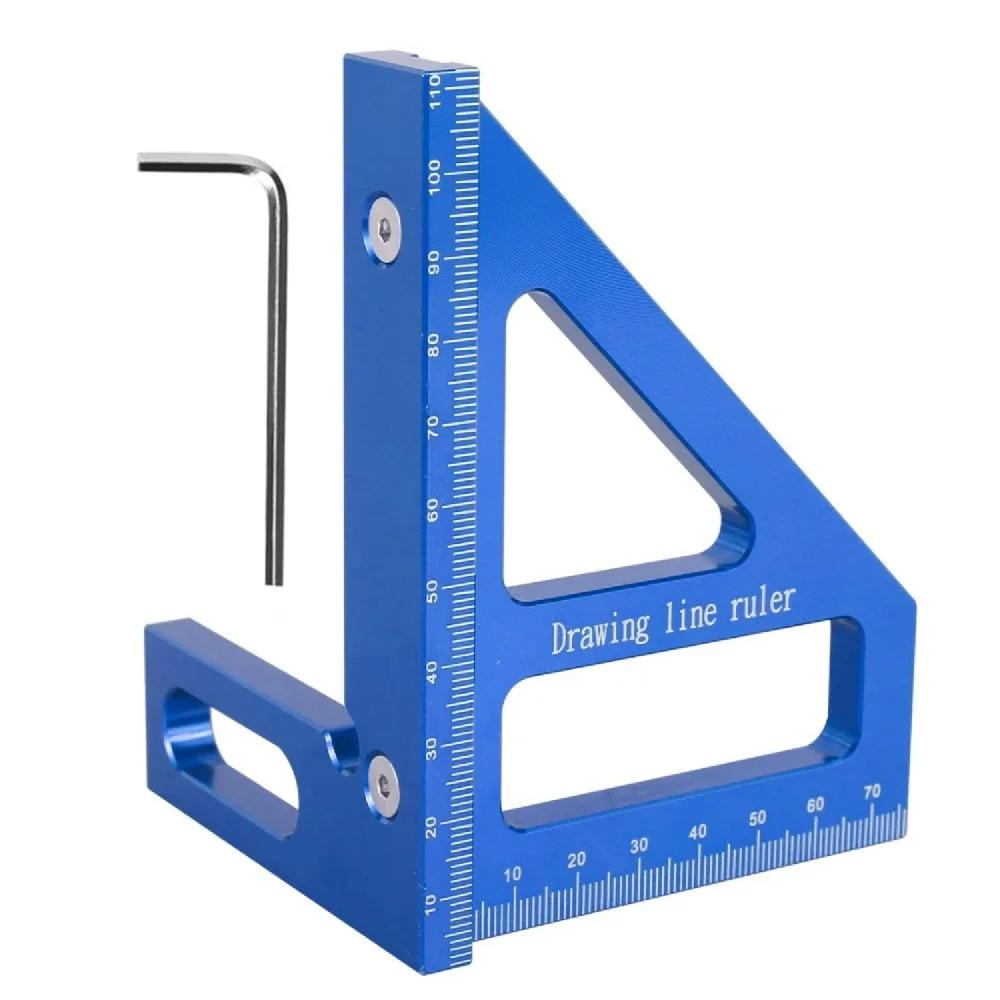 Aluminum Multi-Angle Measuring Ruler Square Protractor for Woodworking Miter Triangle-Ruler Utility Tracing Meter Tool