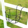 Hanging Railing Plant Pot Holder Outdoor Balcony Deck Flower Pot Holder Basket for Garden Patio Ledge Round