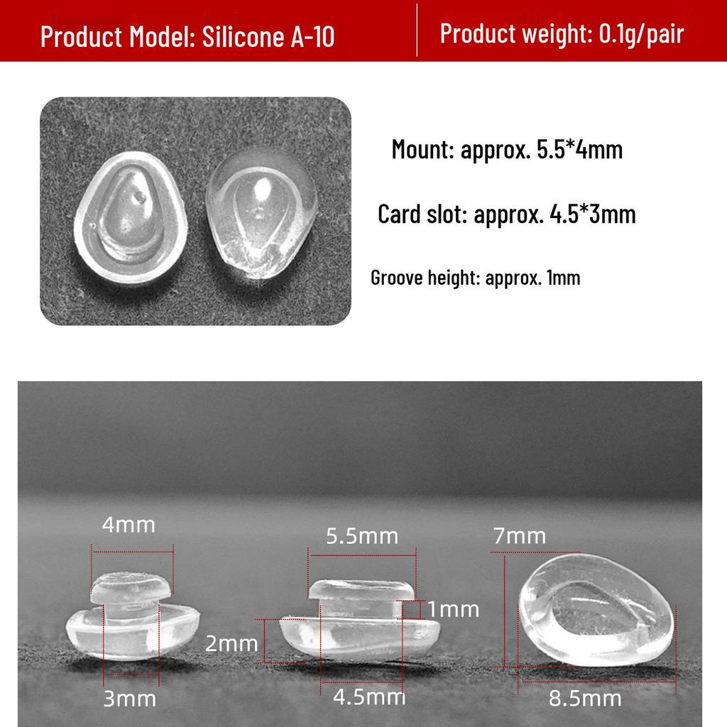 Extra Große Dreieckige Silikon-Brillennasenpads - Weiche Dekompression Myopie-Unterstützung