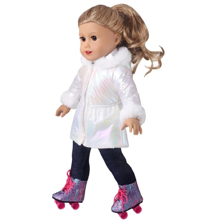 Long Coat Winter Doll Clothes For 18 Inch Girl Dolls Soft Plush Outfit Set Simple Wear Design