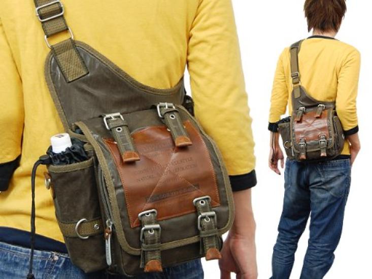 Device Work Body Shoulder Bag Khaki -