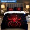 3PCS Spider Bedding Set Duvet Cover Closure Includes 1 Duvet Cover & 2 Pillowcases for All Seasons Bedroom Decor Christmas Fan gifts