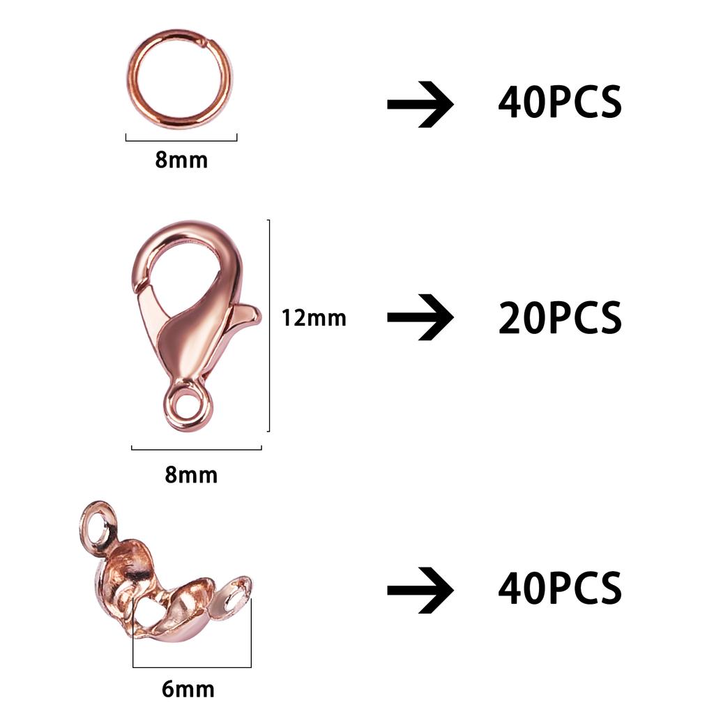 100pcs/Lot Metal Lobster Clasps Set Lobster Clasp Open Jump Rings For Bracelet Necklace Connectors Jewelry Making DIY Wholesale