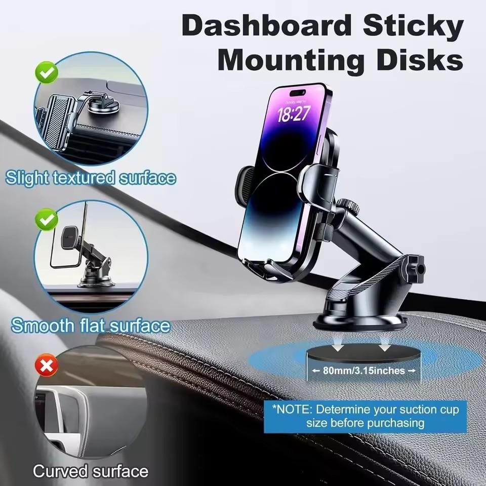 Extra Strong Sticky Adhesive Sticker Pads for Car Dashboard Suction Cup Mounts, Durable Mounting Double-Sided Circle Tape