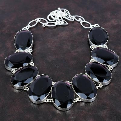 Faceted African Amethyst Necklace 925 Sterling Silver Necklace Adjustable Chain Necklace Gemstone Jewelry Anniversary Gift Handmade Necklace