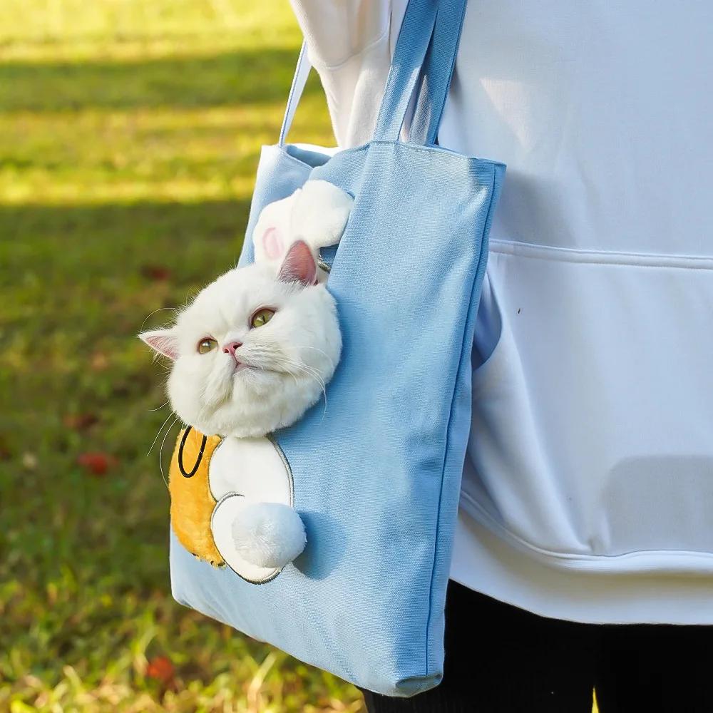Pet Cat Carrier Bag Canvas Portable Bees Shoulder Carrier For Dogs Backpack Out Travel Backpack Outdoor Dog Lion Carrier Bag